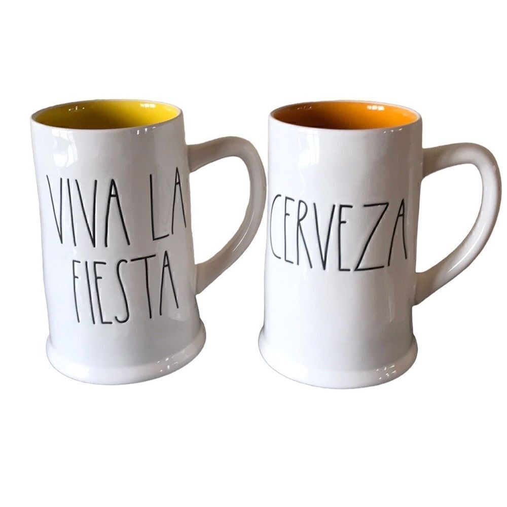 NEW Rae Dunn Cerveza And Viva La Fiesta Beer Mugs